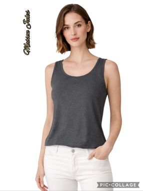 Maison Jules tank top steel grey fitted comfort fabric  sz xxl nwt's